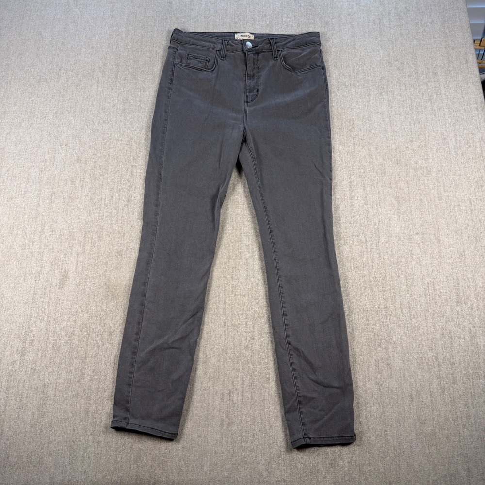 L'AGENCE Margot Skinny Jeans Women 29 Gray High Rise Cast Iron Stretch Denim